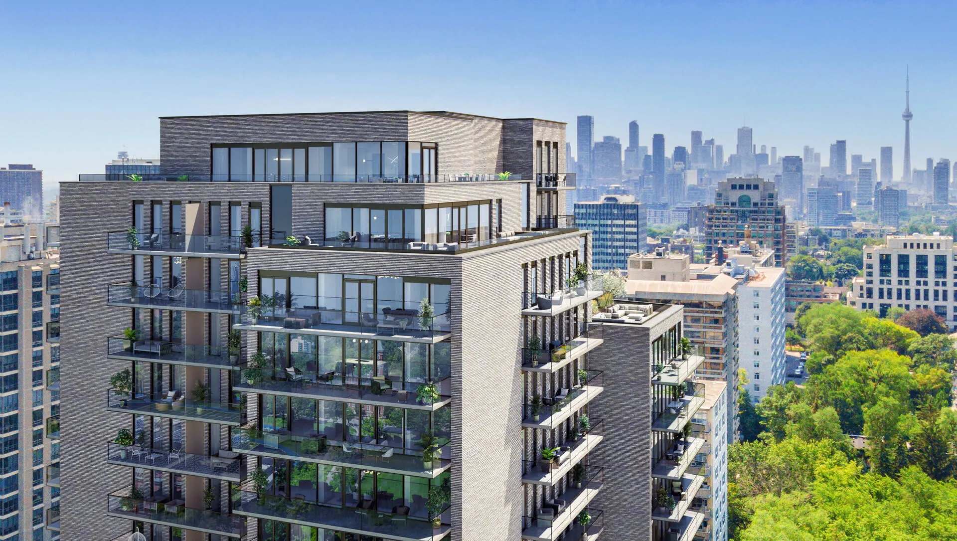 Top few floors of 2Fifteen on 215 Lonsdale Road, Toronto's new luxury apartment building