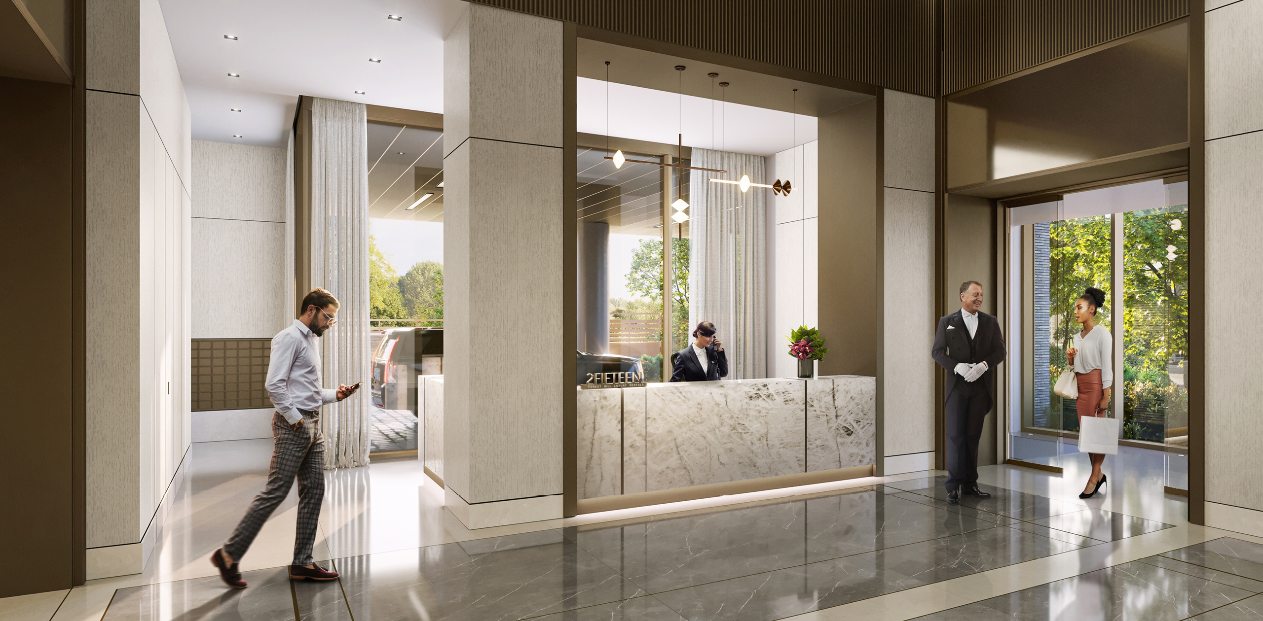 2Fifteen's Lobby, the beginning of Forest Hill's best amenities